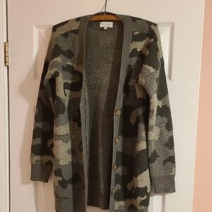 Lucky Brand Camouflage Cardigan Sweater